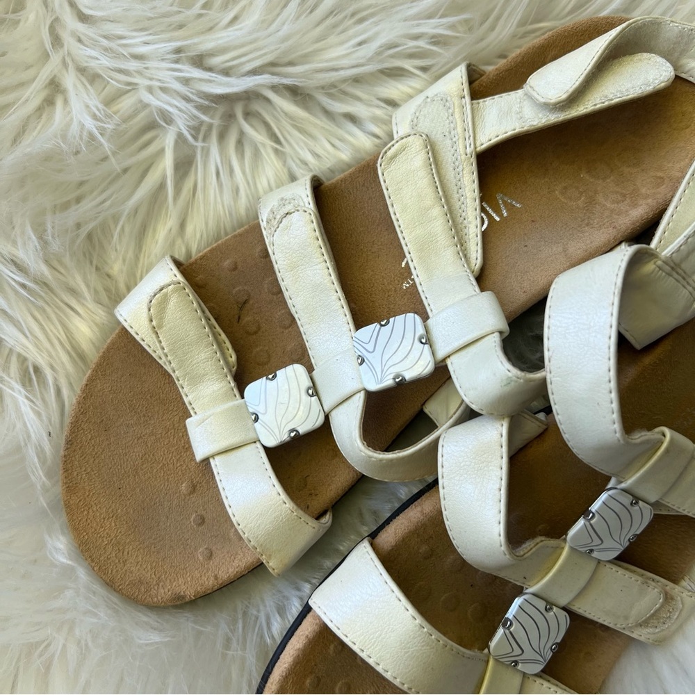 Vionic White Leather Stone Open Toe Sandals - image 2
